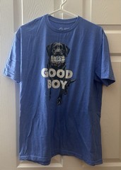 Men’s Bucsh Light “Good Boy” Dog Beer Shirt. Size – Large. Blue In Color