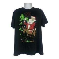 Holiday Time Men’s Short Sleeved Crew Neck Christmas T-Shirt Size XL