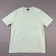 Alfani Tonal Wave Jacquard T-Shirt Mens Large Sage Green Short Sleeve Crew Neck