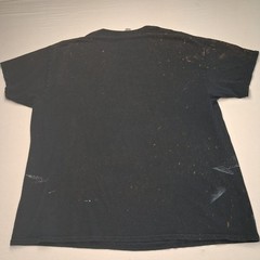 Plush Band Shirt XL Black Bleach Splatter Acid Wash Rock Music Graphic Tee