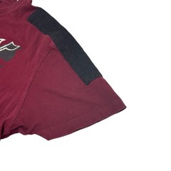 Rock Revival XL Burgandy Black Silver Contrast Logo Print Shoulder Panel T-Shirt