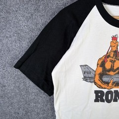 True Vintage Military Shirt Mens Large White 70s USA Ronbo Politics Rambo Parody