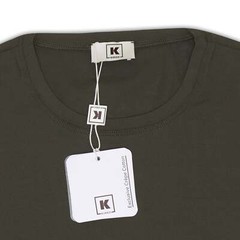 Kiton KIRED Army Green Exclusive Crepe Cotton Short Sleeve T-Shirt Slim