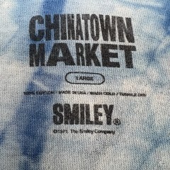 China Town Market Shirt Around The World Blue White Tie Dye Two Sided Sz Large
