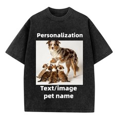 Custom Dog Mom Pet Parent Identity T‑Shirt Partial Double Sided Daily Casual Tee