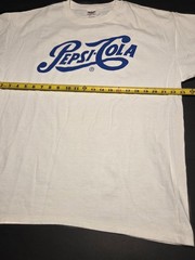 Vintage Pepsi-Cola Script Logo T-Shirt White Anvil USA Fabric XL Single Sided