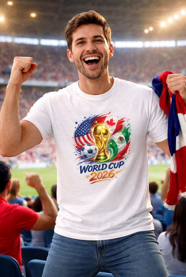 2026 World Cup USA Canada Mexico Unisex T-Shirt Cotton Soccer Fan Graphic Tee