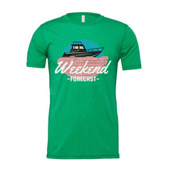Weekend Forecast Boat Graphic T Shirt For Unisex Casual Wear Featuring Nautical