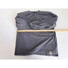 Carhartt FR Mens Long Sleeve Pocket T-Shirt Gray Flame Resistant Graphic Large