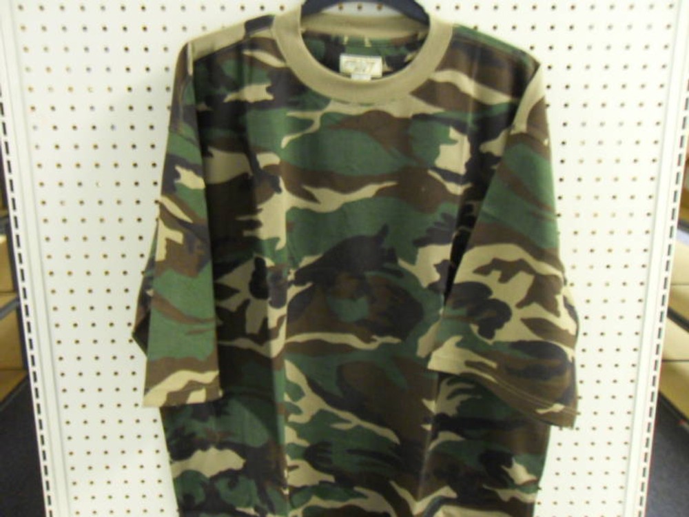 Camouflage Camo SS T-Shirt Waffle Knit Big Mens TEE 5X WOODLAND Brand New N Pack