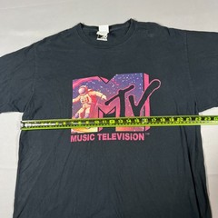 Port & Company Mtv Music Television T Shirt Men XL Black Cotton Logo Print Retro