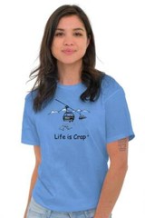 Life Is Crap Funny Ski Lift Skiing Fail Gift Mens Casual Crewneck T Shirts Tees