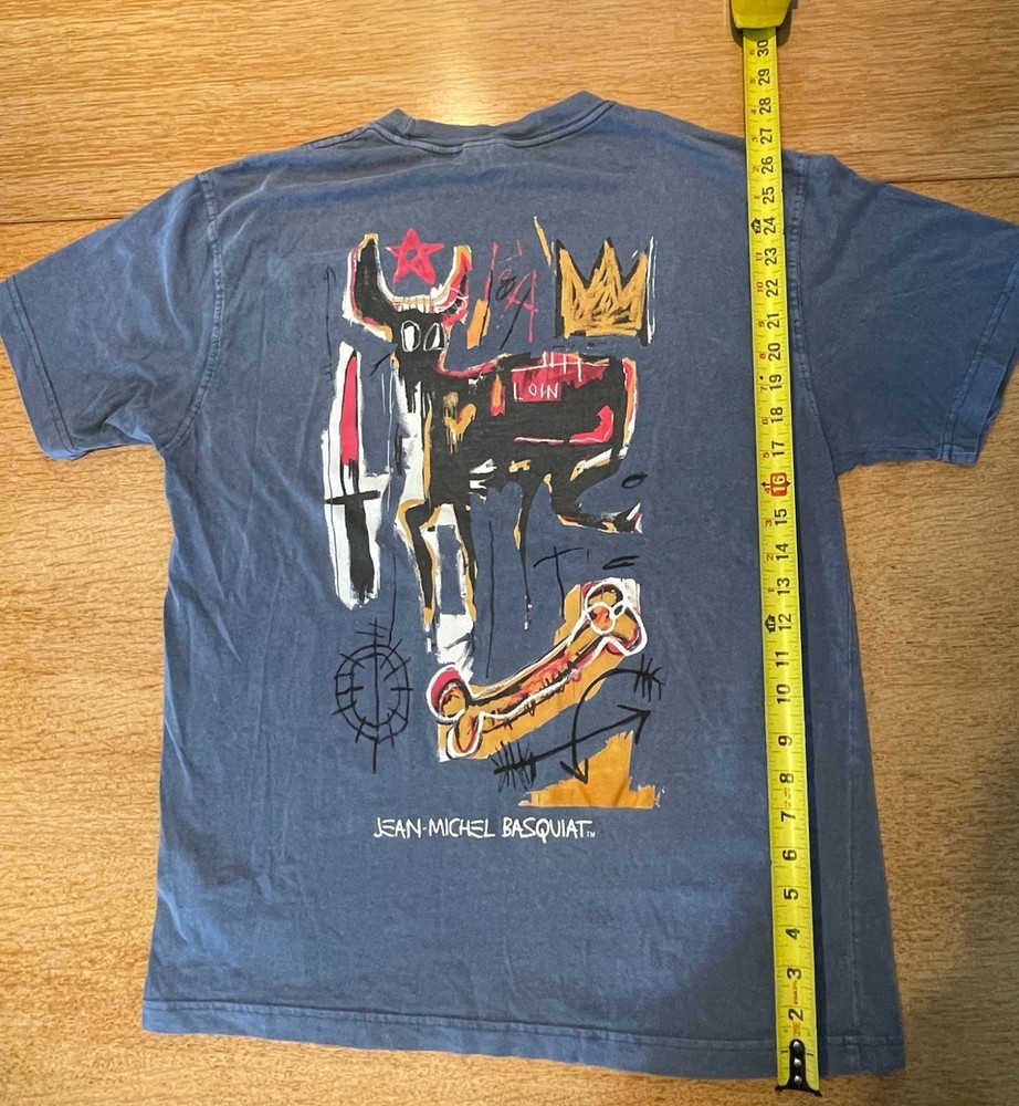Jean-Michel Basquiat Graphic Blue short sleeve T shirt Classic style Medium