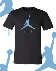 Men’s Basketball AIR Baby Blue MJ Sports T-Shirt Tee Fast Ship!!