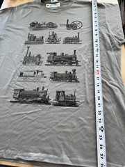 History of Trains Graphics Slate Gray Short Sleeve Tshirt – Men’s Sz XL