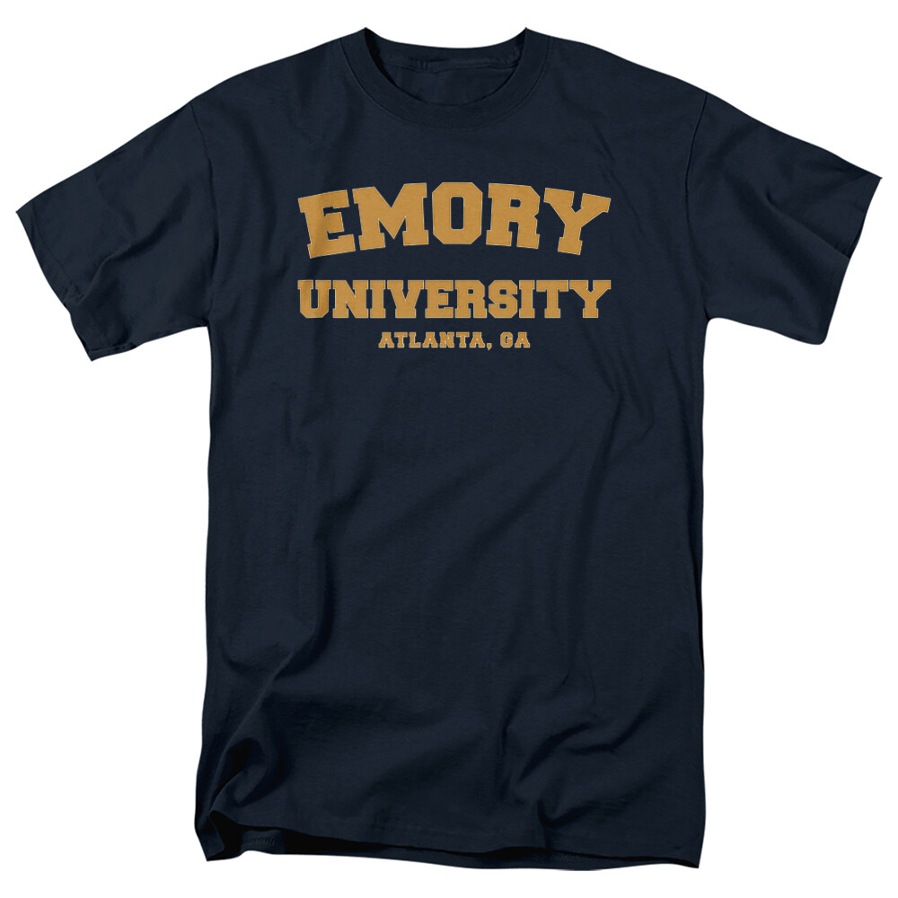 Emory University Adult T-Shirt Circle Logo, Navy, S-5XL