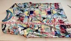 Surf Society Drill Cloth. Teal Blue Crew Neck Miami Retro Flamingo Men’s Size(L)