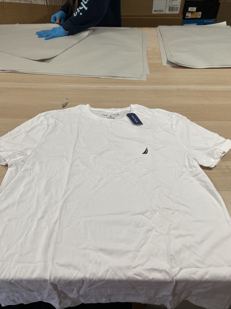 Nautica Graphic T-Shirt Short Sleeve Crew Neck Cotton Logo Bright White XL