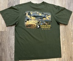 Vintage D-Day Night Of Nights Airborne T-Shirt Large Olive Green WWII Normandy