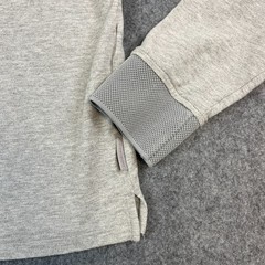Armani Exchange Mens Long Sleeve Polo Shirt S Grey Marl AX Logo Contrast Cuff