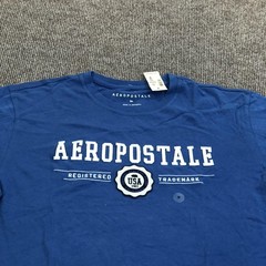 Aeropostale Shirt Mens Medium Blue USA Registered Trademark Graphic Tee Tagless