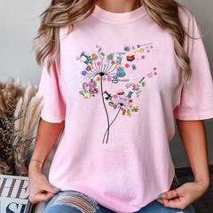 Cute Sewing Dandelion Flowers Shirt, Quilting Quilter T-Shirt Tee