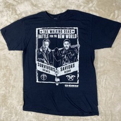 The Walking Dead Grimes vs. Negan Graphic T Shirt Size Medium Black Unisex
