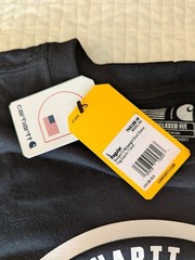 Carhartt Relaxed-Fit Short-Sleeve Tee Mens L Flag Graphic Made In USA NWT Black