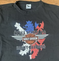 Harley Davidson Czech Republic Emblem Black Shirt XL Motorcycle Ceska Republinka