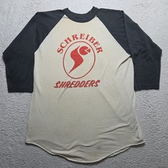 Vintage 80s Schreiber Shredders Raglan Baseball T Shirt Adult Large USA Made