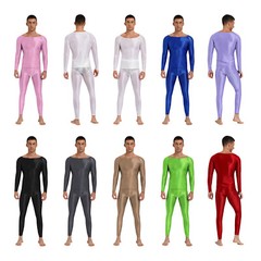 Mens Sportswear Round Neck T-shirts Skinny Tracksuit Running Gym Clothing Glossy