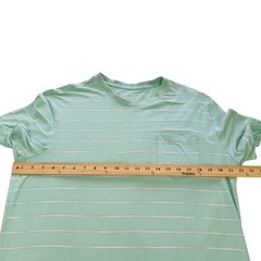 SONOMA Pocket T-Shirt Men L/Green-White Stripes/Cotton-Poly-Spandex Blend