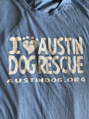 Austin Dog Rescue T-shirt – Light Blue Size unmarked, See description