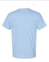 Hanes 5170 5XL EcoSmart Crewneck Short Sleeve Tee Pit to Pit 31″ Light Blue
