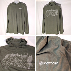 Snowbasin Utah Shirt Ski Resort Map Long Sleeve, Skiing, Snowboard, Ogden, Sz XL