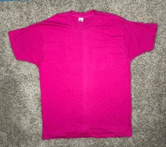 Vintage 90s BVD Pocket T Shirt Hot Pink Men Size XXL Single Stitch Made In USA
