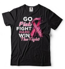 Cancer Awareness T-shirt Pink Fight Win Fight Anti-Cancer Tee Shirt