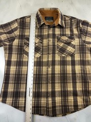 Jachs New York Flannel Shirt Brown Tan Plaid Men’s XL Thick Fleece