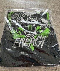 Monster Energy Black Graphic T-Shirt Green & White Energy Drinks Theme