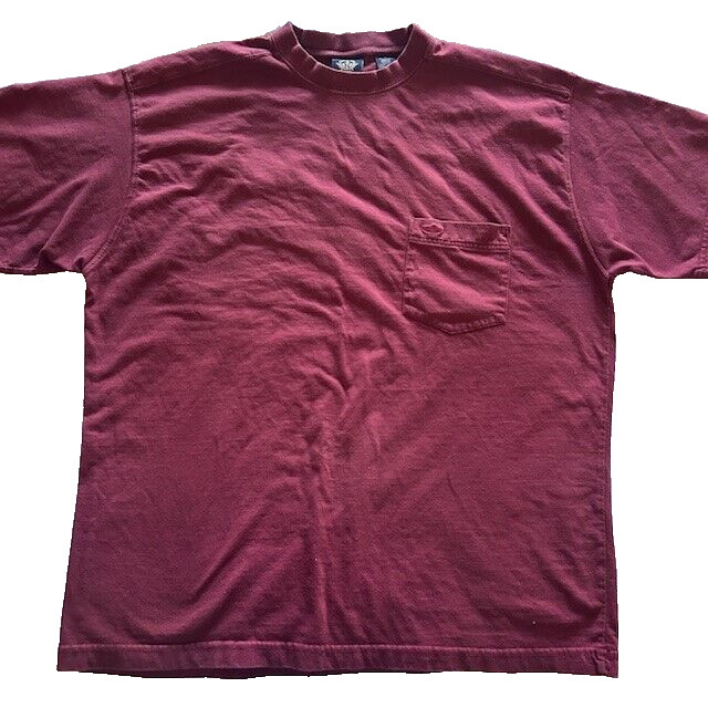 Dockers Mens Tee Large Maroon 100% cotton Short Sleeves