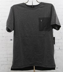 Tavik Mens Gentry Knit Short Sleeve T-Shirt Medium Heather Jet Black New