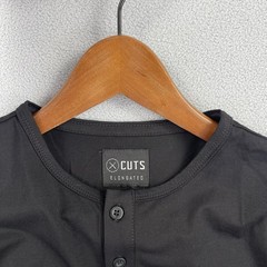 Cuts Clothing Henley Shirt Mens Small Black Long Sleeve Solid Business Casual