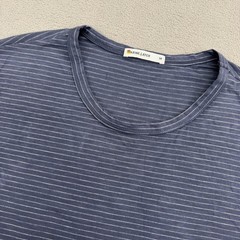 Marine Layer Saddle Hem Jersey T-Shirt Mens M Navy Blue Striped Summer Comfort