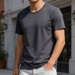 Ice Silk Men’s Half Sleeve Athletic Top for Summer Spring Autumn Winter