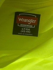 Wrangler Workwear T Shirt Men’s Large Safety Yellow Green