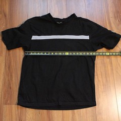 No Boundaries Vintage Vibe Black Graphic T Shirt Blue Stripe Medium 38/40
