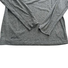 Nike Dri-FIT Mens Long Sleeve Shirt Heather Gray Tech Workout Gym Tee Medium