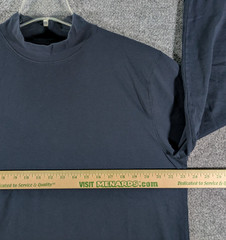 LL Bean Mock Neck Shirt Mens Large Navy Long Sleeve Tee 100% Cotton 508112