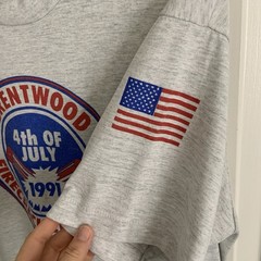 Vintage Single Stitch T Shirt USA 4th of July Firecracker 1991 Brentwood 5k Run
