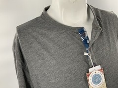 Jachs Signature Soft Touch Henley Shirt XL Gray Poly Viscose NWT $65 YGI K2-379
